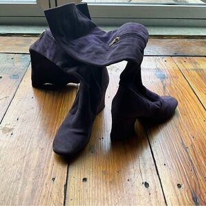 Stunning purple suede BIBA knee-high boots. worn a few times, elegant stunner.